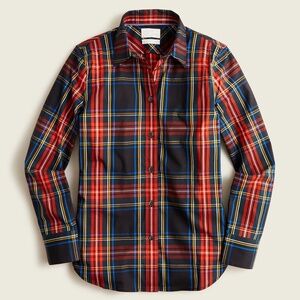 J. Crew Slim-Fit Stretch Cotton Poplin Shirt in Stewart Tartan Size 10